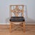 1970s Chinese Chippendale Rattan Side Chair Desk Accent Chair W/ Black Faux Leather Cushion For Sale - Image 10 of 10