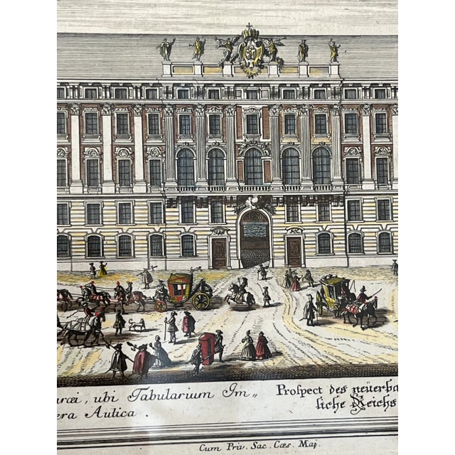 Cream Framed Copper Engravings Views of Vienna C1700 a Pair For Sale - Image 8 of 13