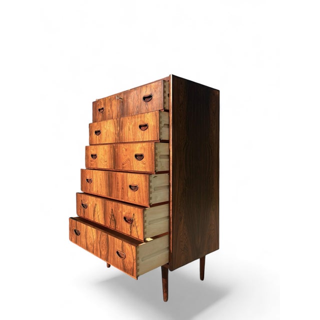 Mid-Century Danish Rosewood Highboy Dresser, 1960s For Sale - Image 15 of 17
