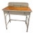 Vintage Mid Century Wicker & Wood Top Writing Desk With Drawer For Sale