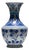 Handmade Ceramic Vase (30cm) Large Blue & White Floral Art with Geometric Neck Design – Tall Statement Decor For Sale