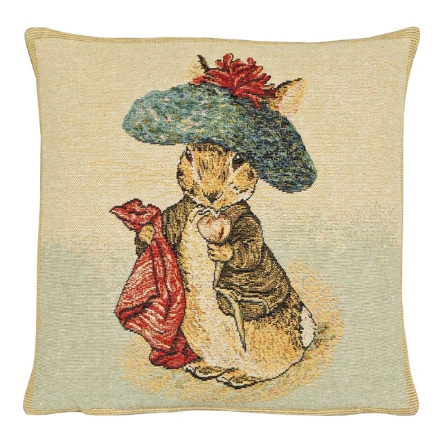 Benjamin Bunny Tapestry Cushion With Fibre Filler - 33x33cm (13"x13") For Sale
