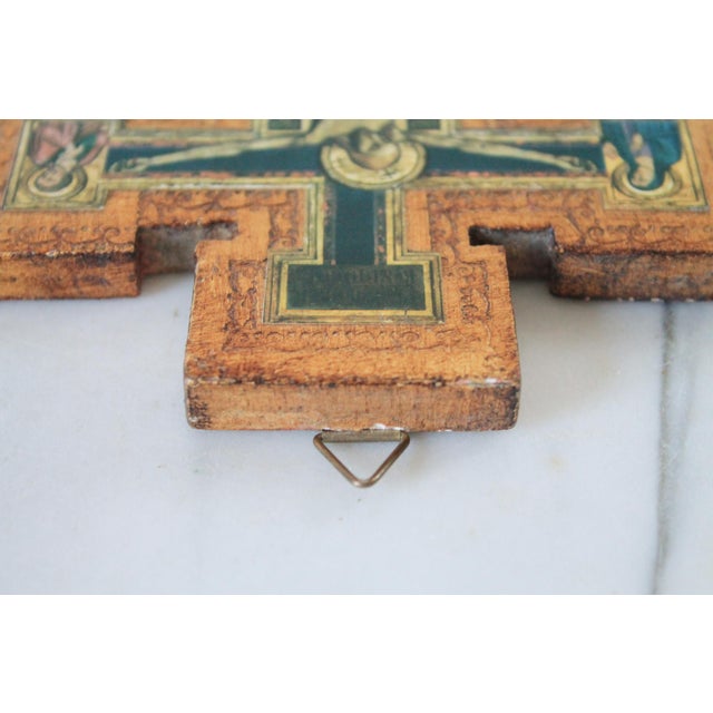 Wood Italian Gold Leaf Wall Crucifix For Sale - Image 7 of 10