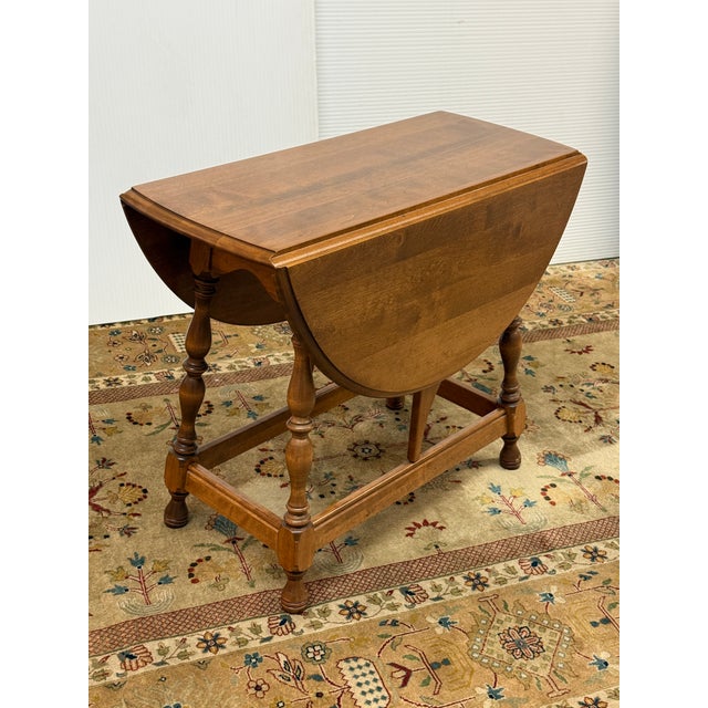 Ethan Allen Ethan Allen Drop Leaf Side Table For Sale - Image 4 of 12