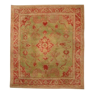 Late 19th Century Turkish Oushak Rug, 14'02 X 15'07 For Sale