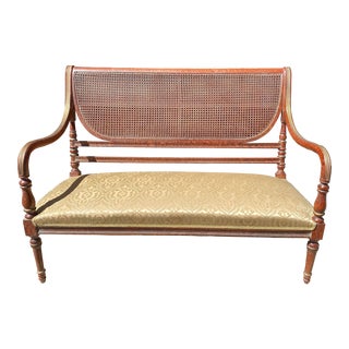Late 20th Century Cane Back Settee For Sale
