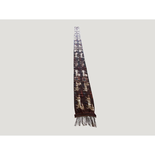 Brown Super Rare Long Ikat From Sumba For Sale - Image 8 of 18
