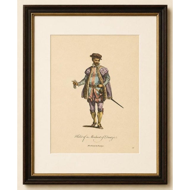 European School, Habit of a Merchant of Dantzic, 1749, Paper Engraving For Sale - Image 6 of 9