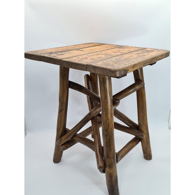1960s Rustic Folk Style Wooden Stool, 1950s-1970s For Sale - Image 5 of 10