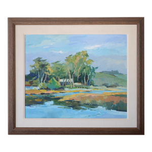 Vintage Pam Glover Plein Air Impressionist Landscape Oil Painting