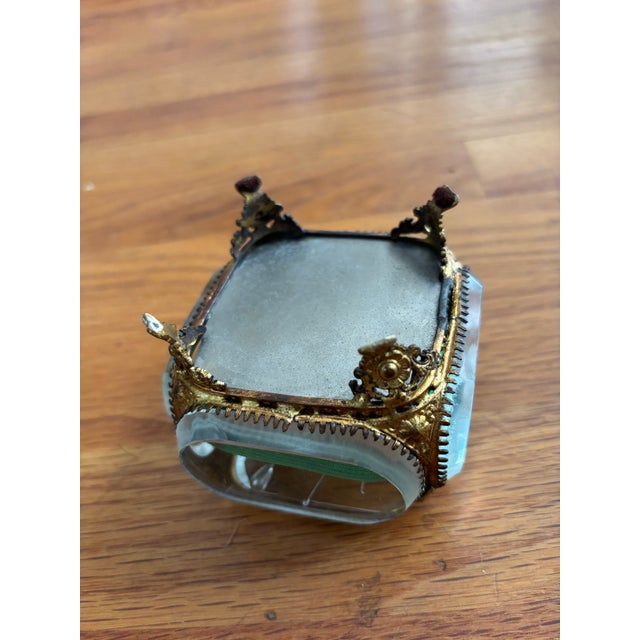 French Antique French Ormolu & Beveled Glass Jewelry Casket Box For Sale - Image 3 of 7