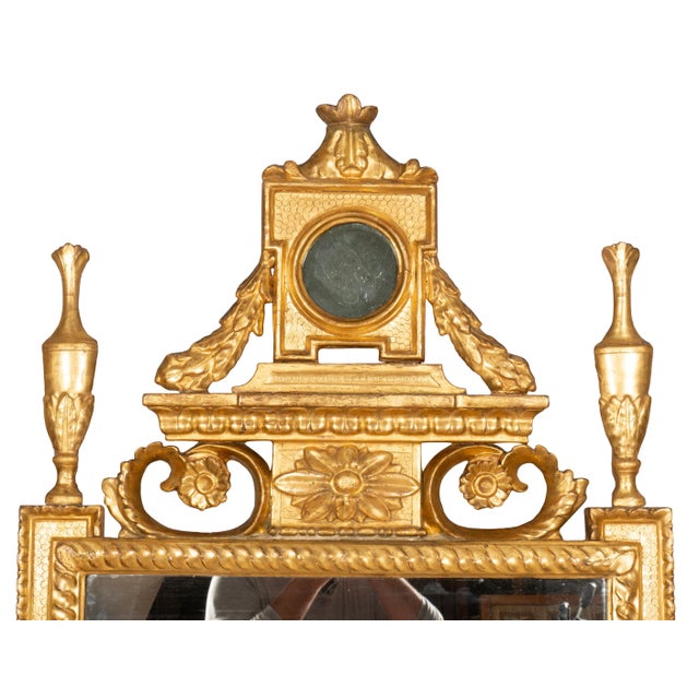 Wood Italian Neoclassic Giltwood Mirrors - a Pair For Sale - Image 7 of 12