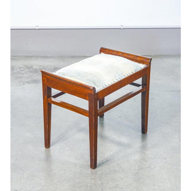 Italian Oak Wood Stool, 1940s For Sale - Image 10 of 14