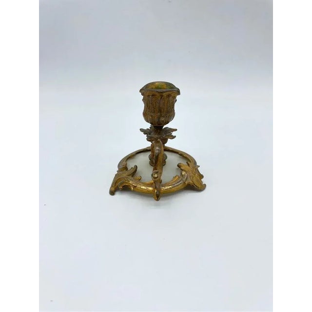 Neo-Rococo Candlestick in Gilded Bronze, 1900 For Sale - Image 6 of 10