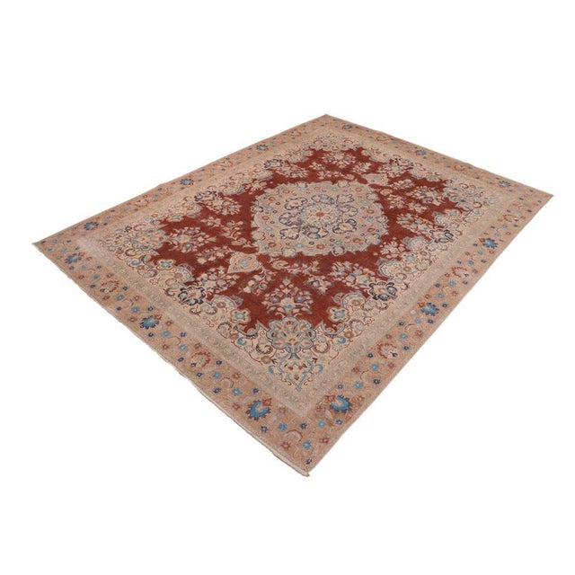 Shabby Chic Shabby Chic Vintage Red/Tan Wool Rug - 10'3'' X 13'7'' For Sale - Image 3 of 10