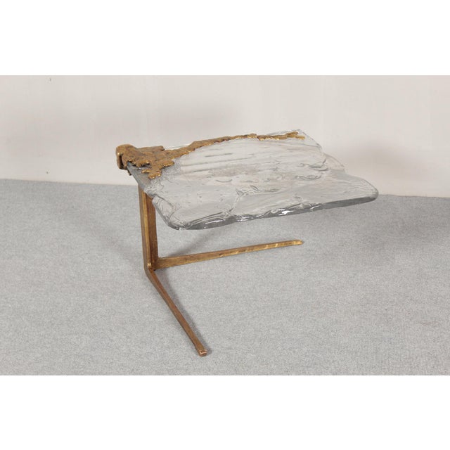 Goldenrod Bronze and Glass Side Table by Lothar Klute, 1982 For Sale - Image 8 of 18