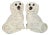 Circa 1870-1890 Victorian Staffordshire Glass-Eye Spaniel Mantel Dogs, Pair For Sale