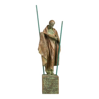 Spanish Bronze & Verde Green Classical Figure Sculpture For Sale