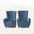 An elegant pair of Italian high-back armchairs, attributed to Paolo Buffa and dating back to the 1950s. The armchairs...