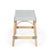 Spritely Home Accent Furniture Robias 24.5 in. Seat Height Rectangular Rattan Backless Counter Stool with Footrest, White/Navy Dot / Natural Rattan Frame For Sale - Image 4 of 9