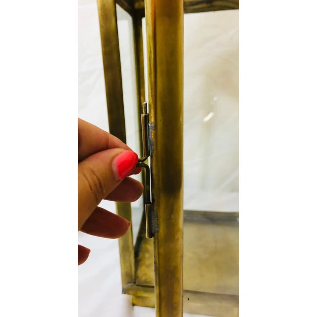 Brass Brass Lantern or Candleholder for Garden or Indoor, a Pair For Sale - Image 8 of 13