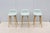 Baby Blue Danish Iskos-Berlin for Muuto Leather Fiber Counter Stools Wood Base - Set of 3 For Sale - Image 8 of 18