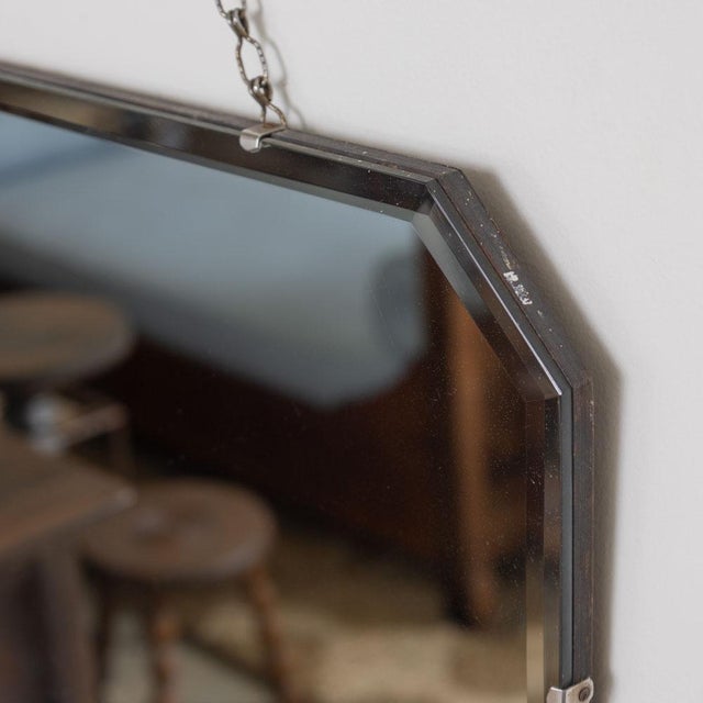 Silver 1930s French Art Deco Rectangular Beveled Mirror For Sale - Image 8 of 10