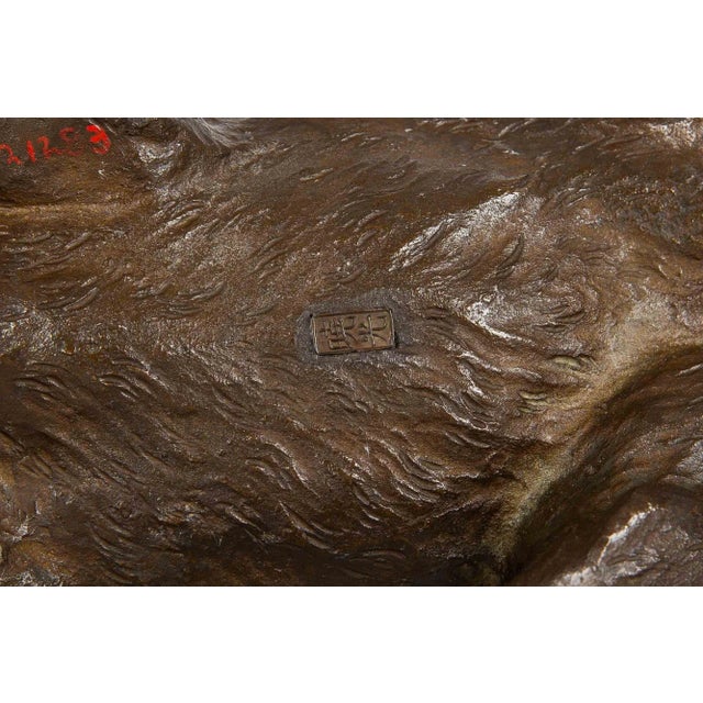 Japanese Meiji Bronze Okimono of a Wild Boar by Akasofu Gyokko For Sale - Image 10 of 13