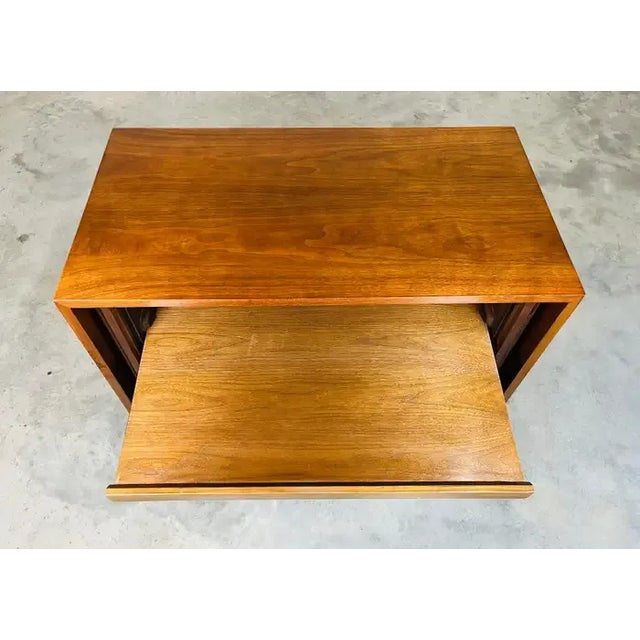 1950s Vintage Walnut Tambour Low Cabinet by Greta Grossman for Glenn of California For Sale - Image 5 of 8