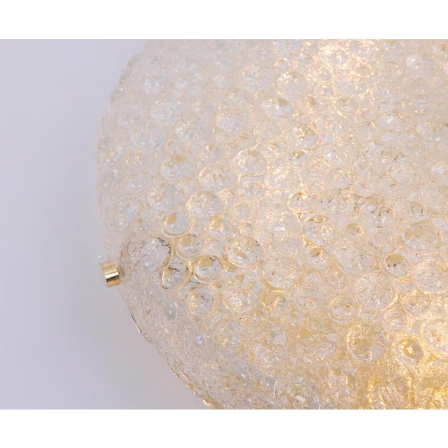 Large Vintage Flush Mount in Ice Glass from Hillebrand, Germany, 1970s For Sale - Image 11 of 16