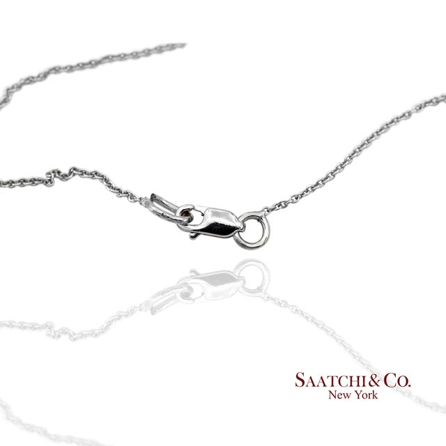 Metal 18k(750) White Gold Natural Diamond Heart Shape Pendant Necklace With Chain For Sale - Image 7 of 11