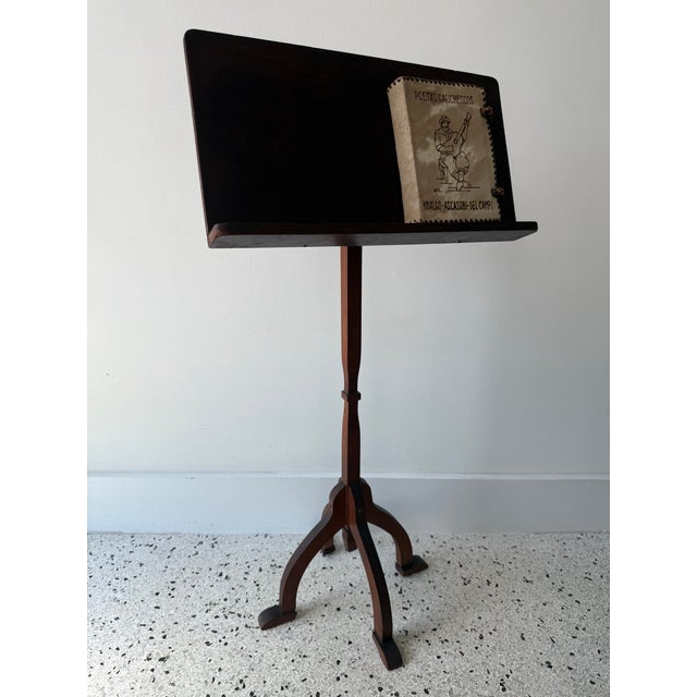 Brown Music or Book Stand 19th C Primitive Mahogany on Whimsical Anthropomorphic Base For Sale - Image 8 of 10