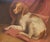 Late 19th Century American 1890s Framed Oil on Board Painting Depicting a Dog Lying on a Red Drape For Sale - Image 5 of 12