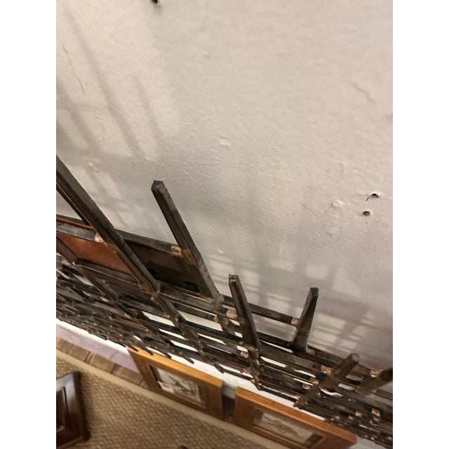 Stunning Brutalist style original wall sculpture signed by artist Ron Schmidt created with nails and hand forged metals to...