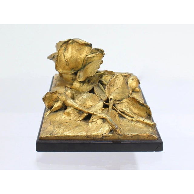 Gold Cire Perdue Gilt Bronze Sculpture of Roses by Louis Ernest Barrias For Sale - Image 8 of 13