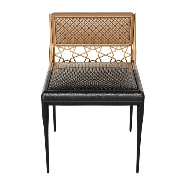 "Serenata" Chair, With Bronze, Stainless Steel, Tailor Made Leather For Sale - Image 9 of 10