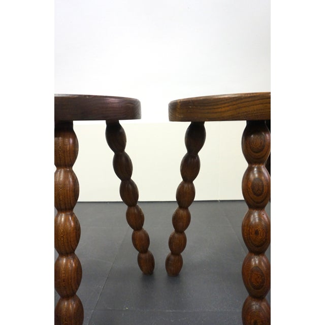 1950s Vintage French Brutalist Stools, 1950s, Set of 2 For Sale - Image 5 of 7