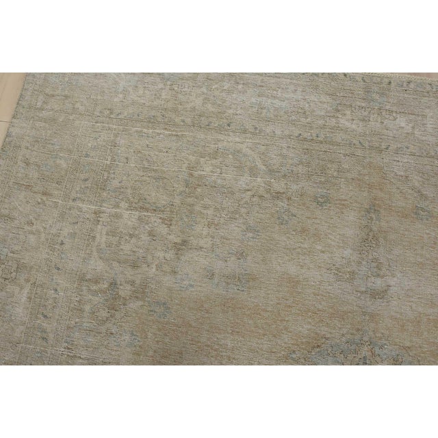 Textile Tabriz Rug 9’4” X 12’5” Beige Wool Vintage Distressed Hand-Knotted Carpet For Sale - Image 7 of 15
