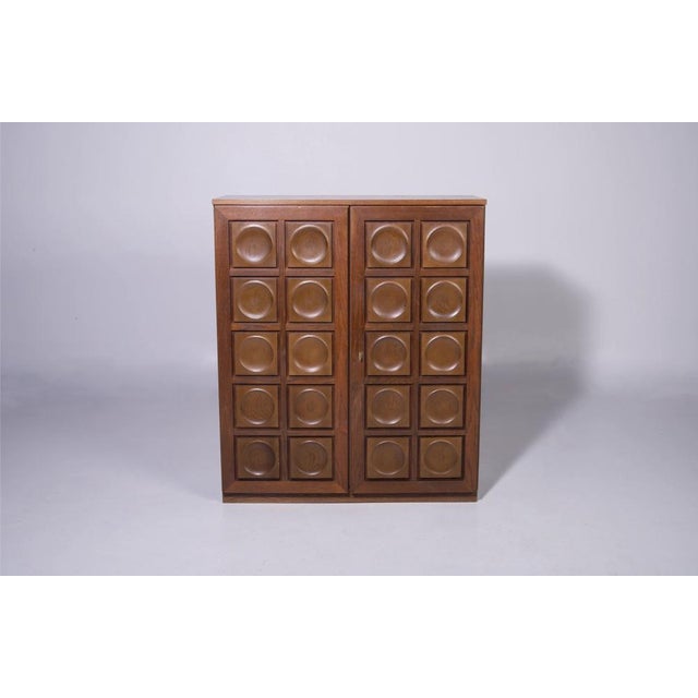 Wood Brutalist Bar Cabinet from Gerhard Bartels, 1970 For Sale - Image 7 of 8