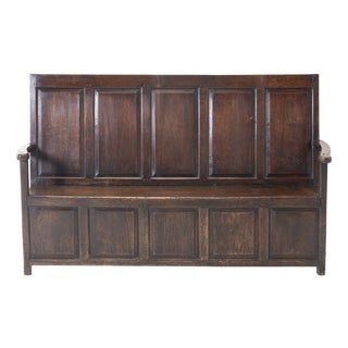 Antique English Settle in Oak For Sale