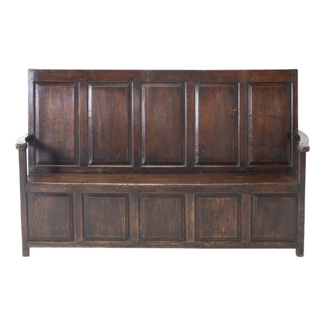 Antique English Settle in Oak For Sale