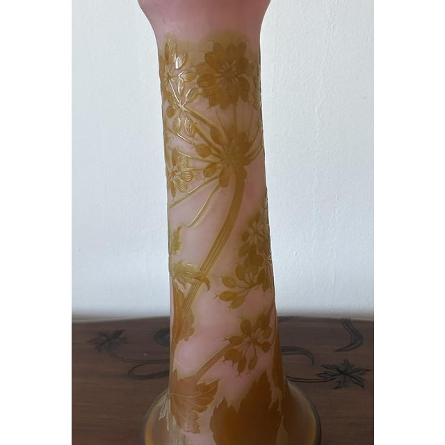 Glass Vintage Art Nouveau Glass Vase from Emile Gallé, 1890s For Sale - Image 7 of 18