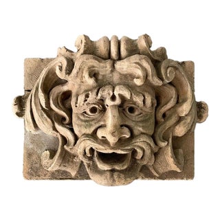 1920s Large Carved Garden Gargoyle Alto Relief Sculpture For Sale