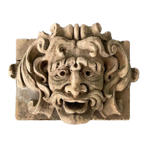 1920s Large Carved Garden Gargoyle Alto Relief Sculpture
