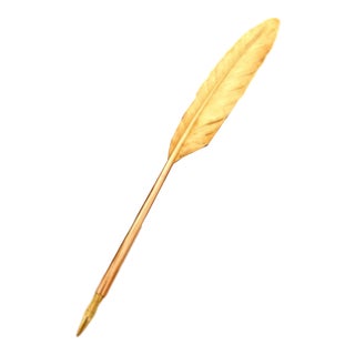 Gold Quill Pen with Richly Engraved Definitions For Sale