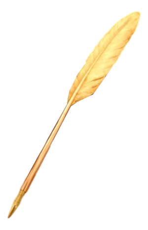 Gold Quill Pen with Richly Engraved Definitions