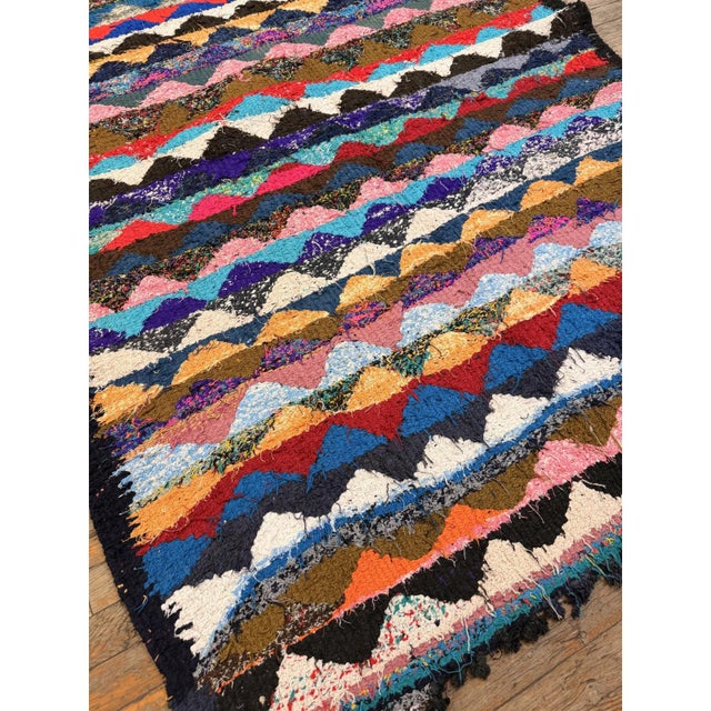 Mid-Century Modern 1940s Stripe Colorful Geometric Antique Turkish Kilim 4' 6"x 10' 10" Runner Rug For Sale - Image 3 of 4