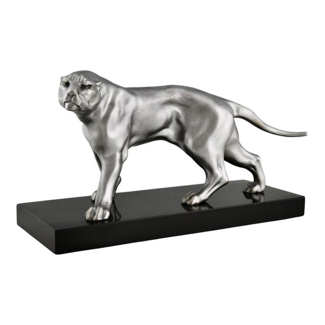 Art Deco Panther Sculpture by Limousin France, 1930 For Sale - Image 3 of 11