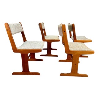 Set of 4 1970’s Farso Danish Teak Dining Chairs For Sale
