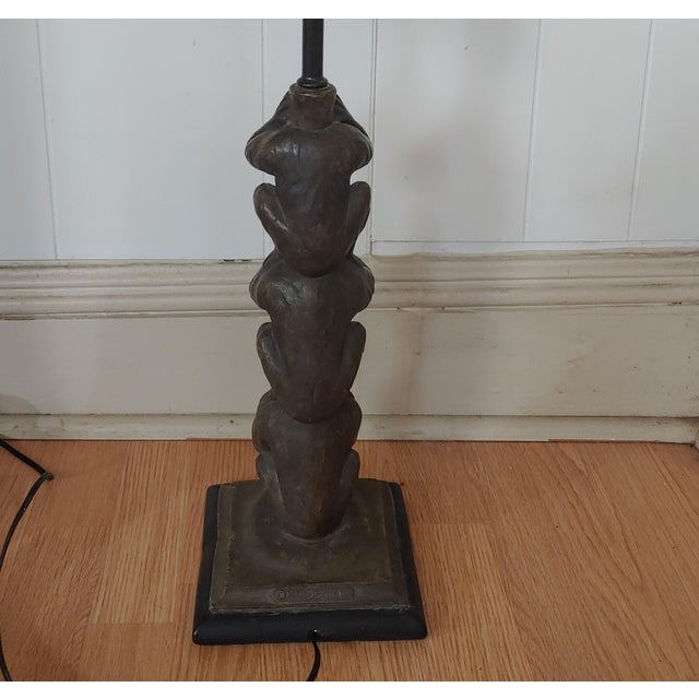 Vintage Three Monkeys Table Lamp For Sale - Image 4 of 13